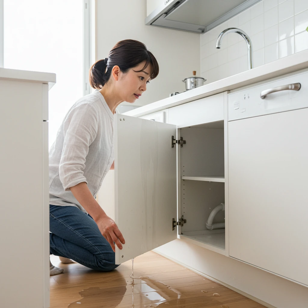 キッチンでの水漏れ事例