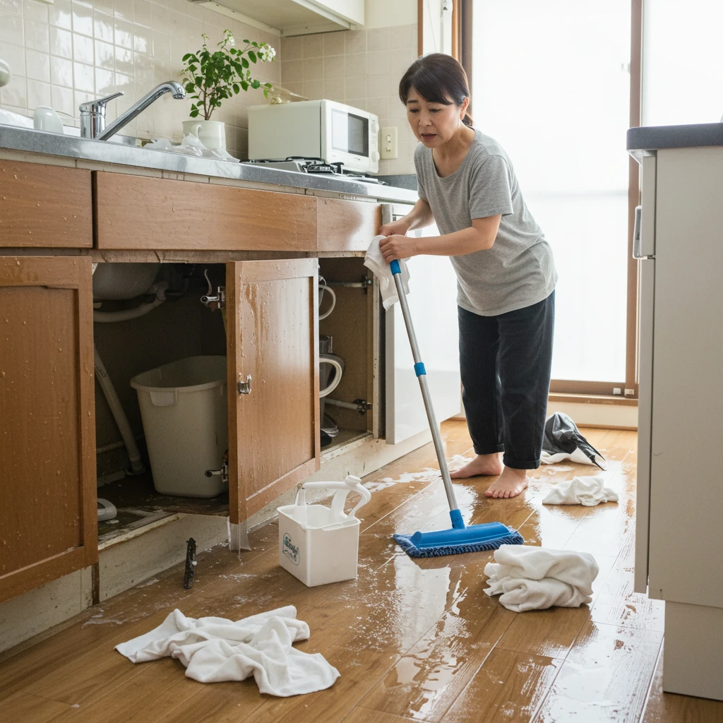 キッチンで発生した水漏れ事例