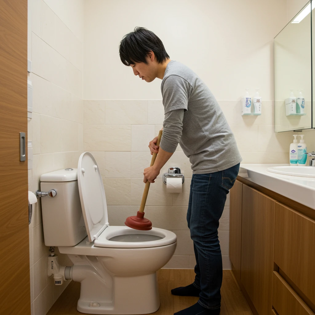 詰まりを解消する応急方法