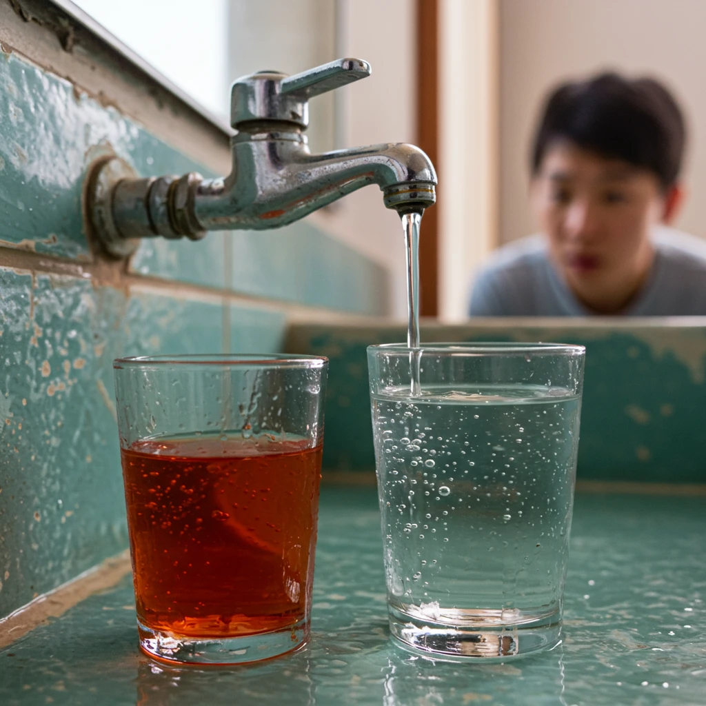 赤錆が混じった水が出た！その原因と解決策