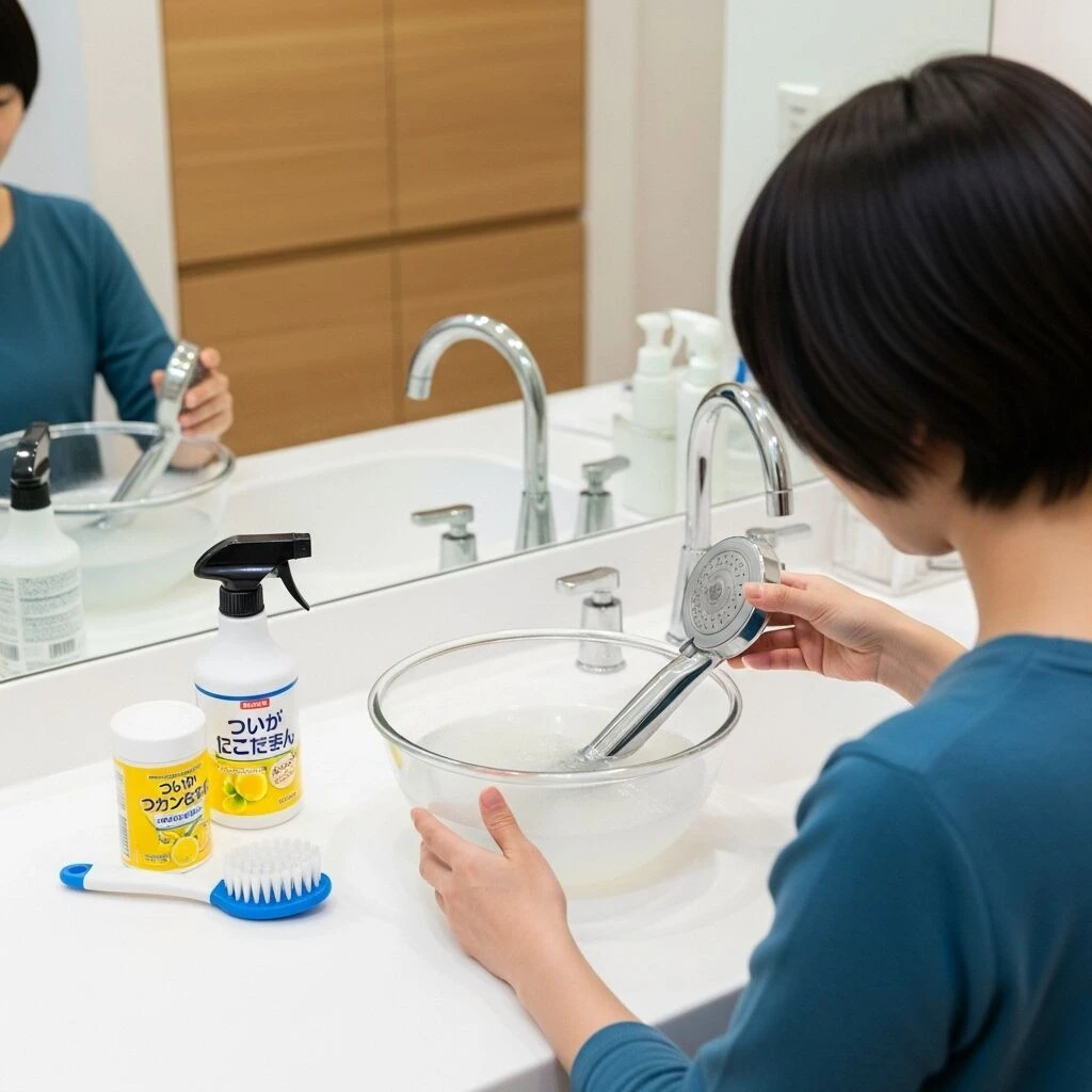 シャワーヘッドの掃除で水の流れを改善
