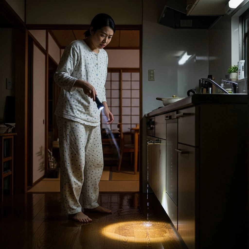 「夜中に水漏れが発生して大慌て！」