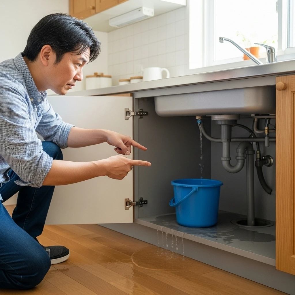 キッチンシンクの水漏れ事例
