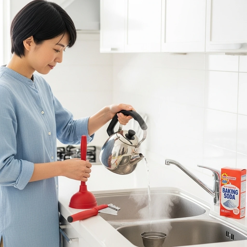 排水口の詰まりを解消する方法