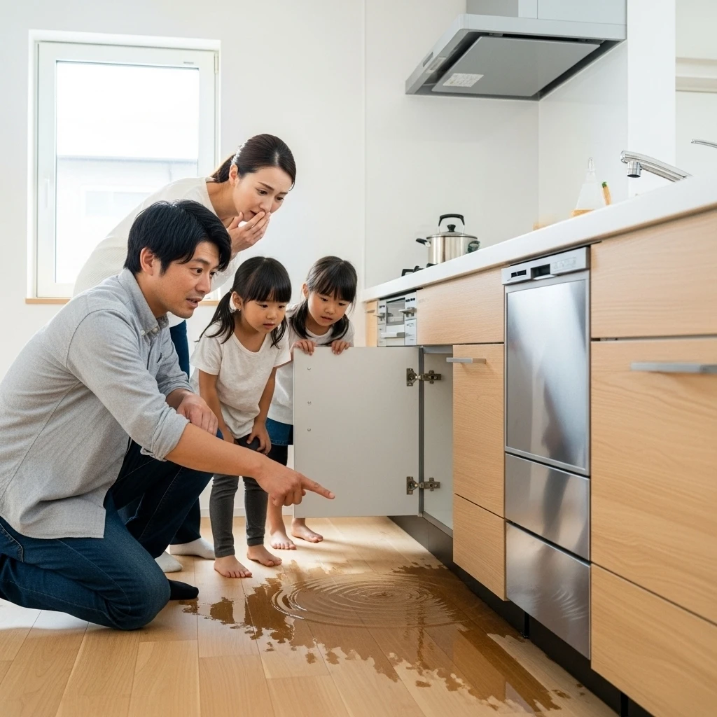 キッチンでの水漏れ事例