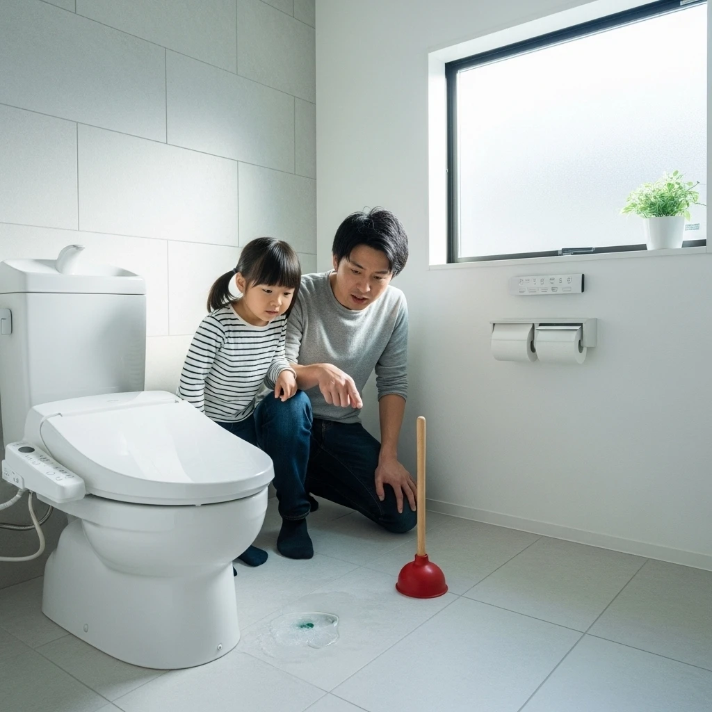 トイレでの水詰まり事例