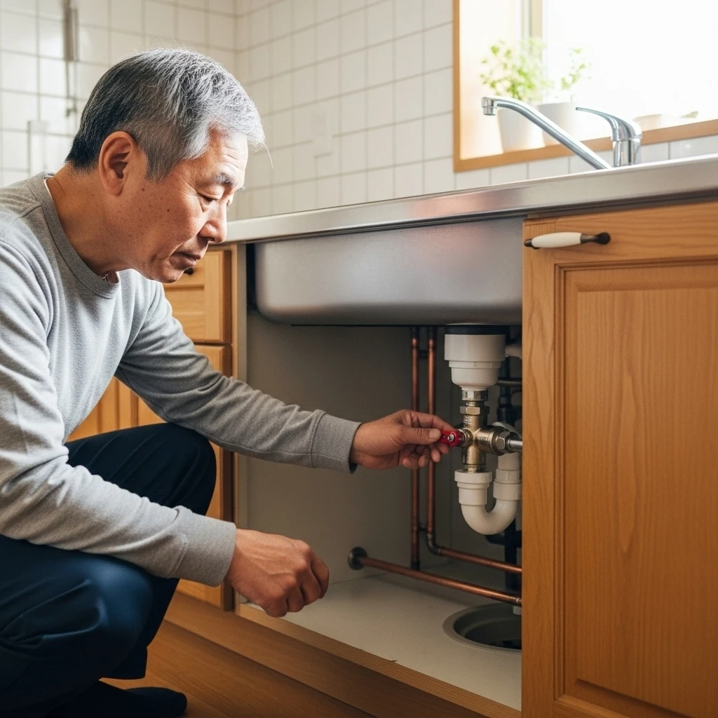 まずは落ち着いて元栓を確認