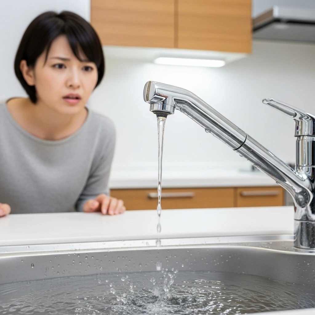 蛇口から不意の水漏れ発生