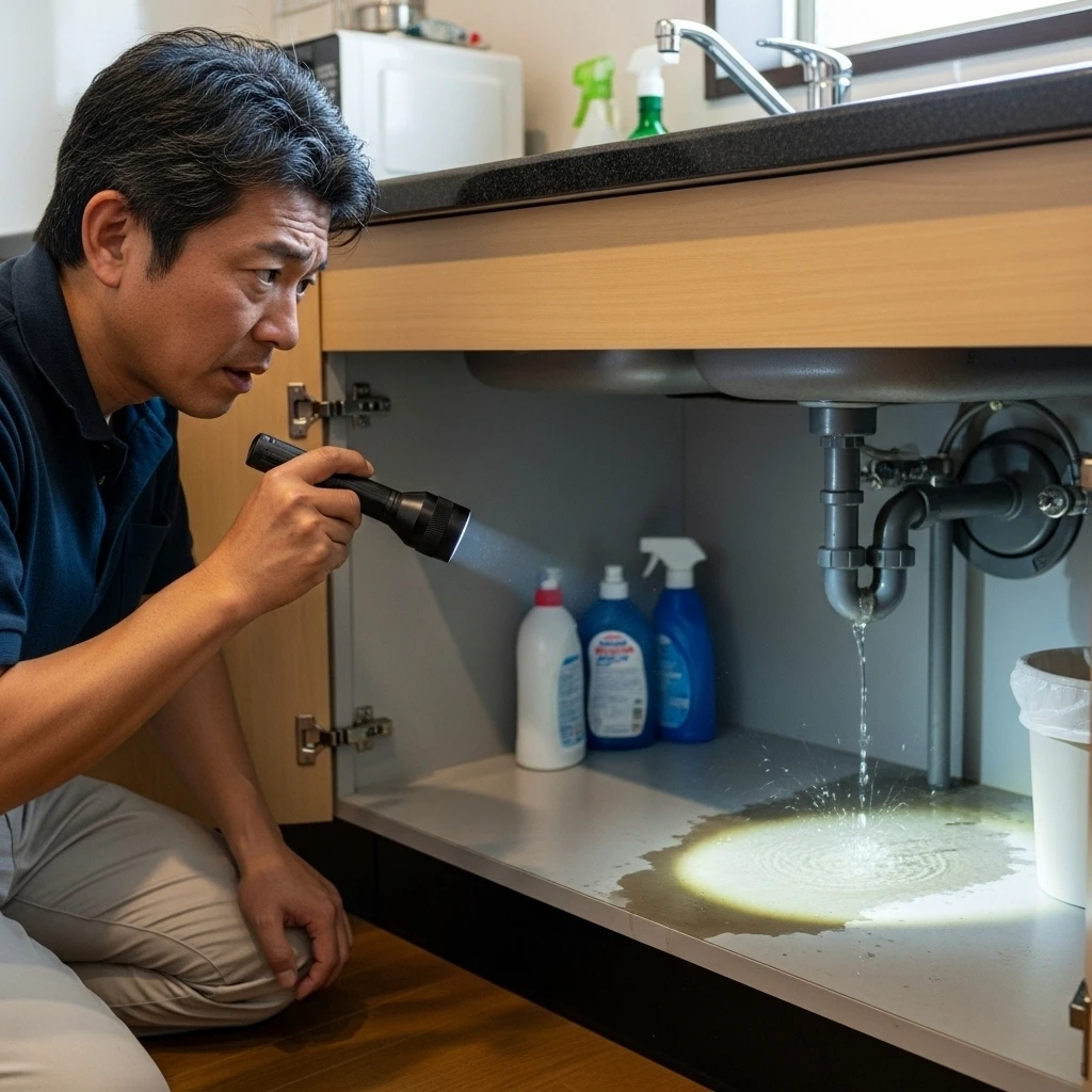 キッチンでの水漏れ事例