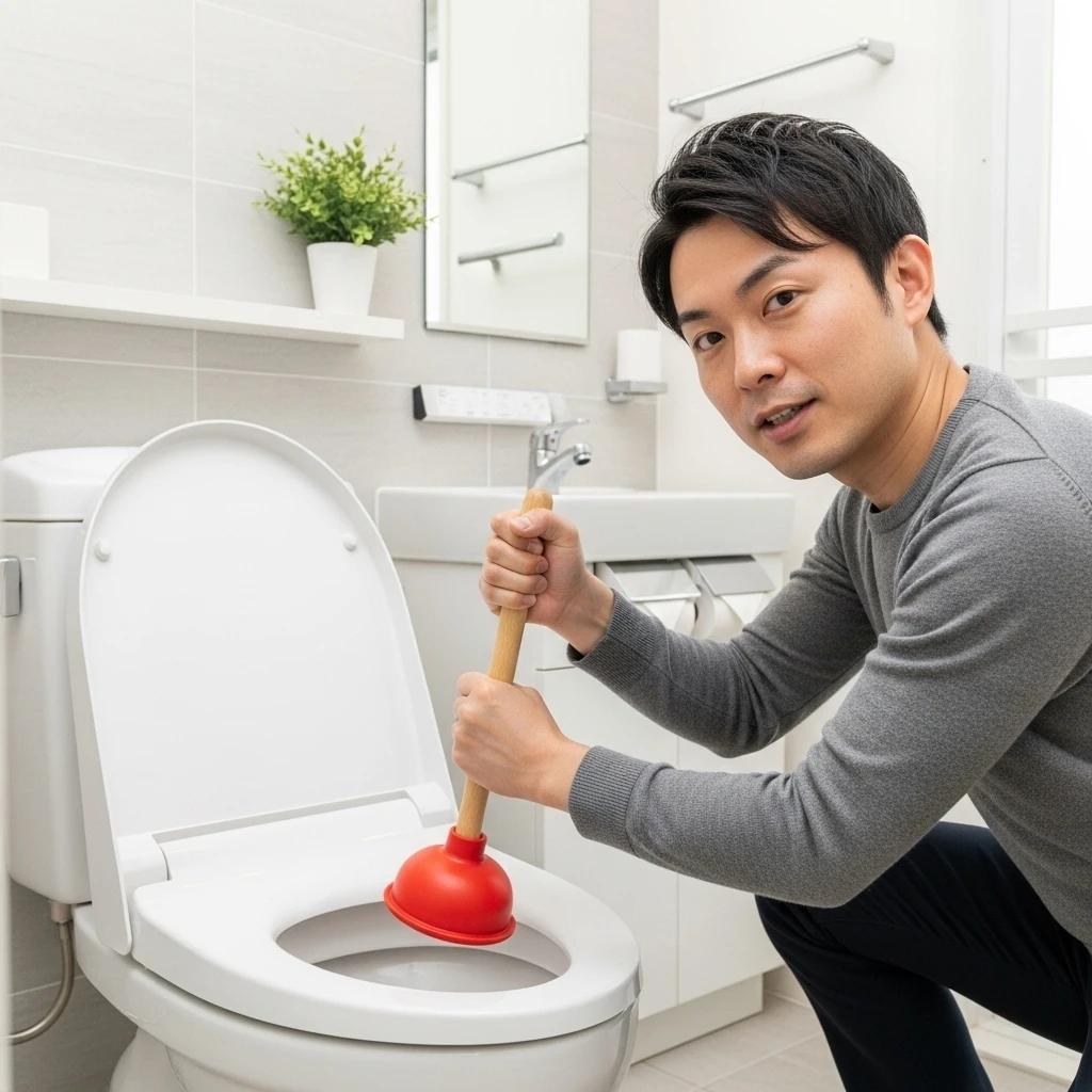 ラバーカップで簡単に詰まり解消