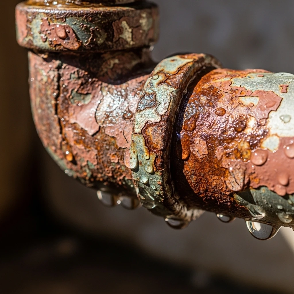パイプの老朽化による水漏れ