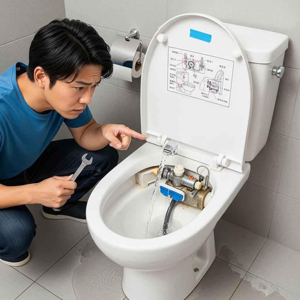トイレの水が止まらない！緊急対応の様子