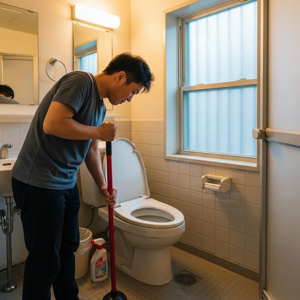 日曜大工でトイレの詰まり解消