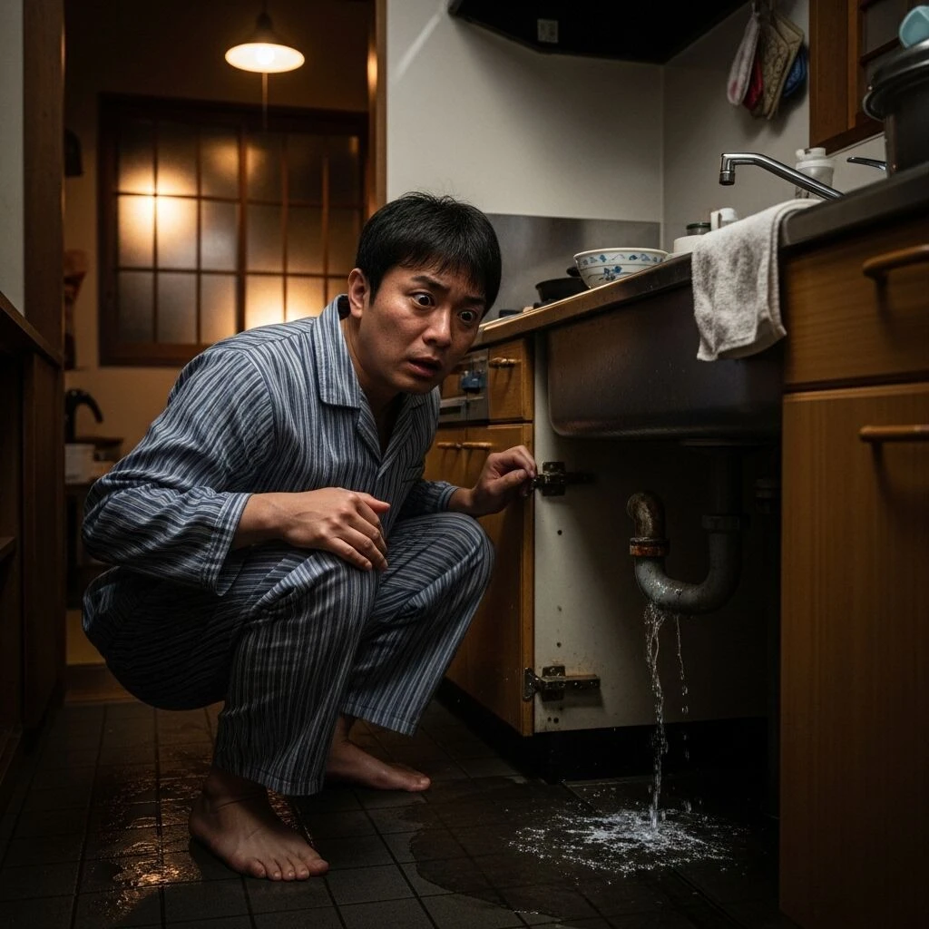 夜中に突然の水漏れ！焦った体験