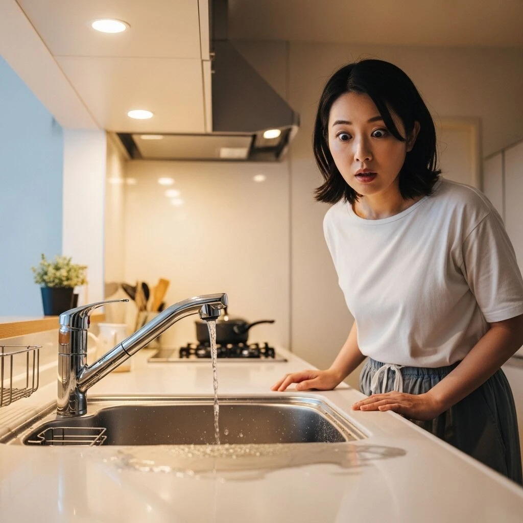 突然の蛇口からの水漏れ