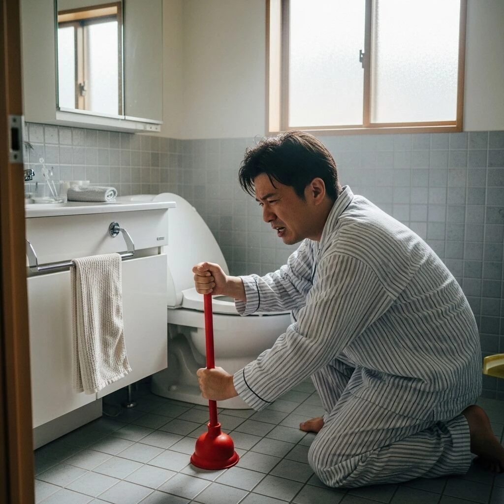 早朝に起きた詰まりトラブルの顛末