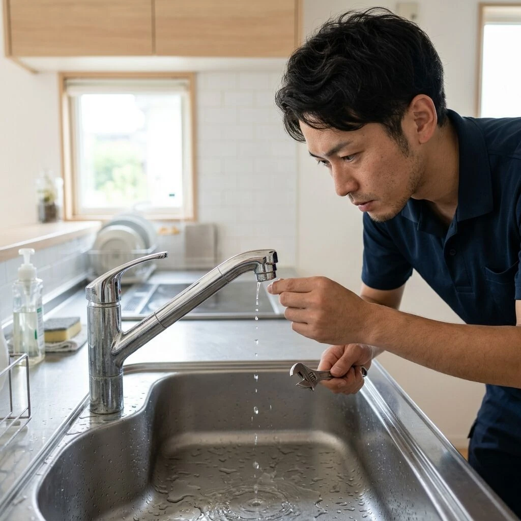 蛇口から水漏れがする時の対処法
