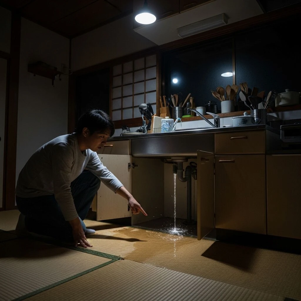 相談事例１：深夜に突然の水漏れ発生