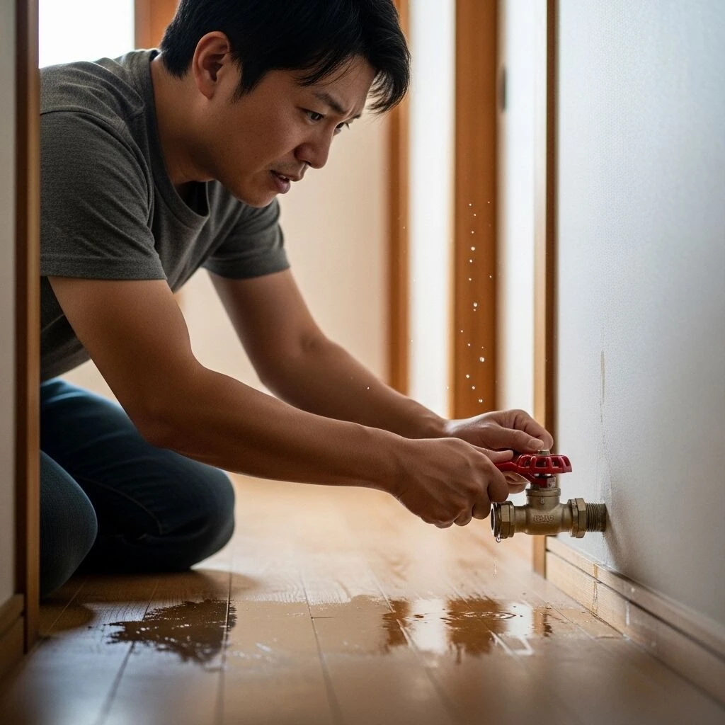 突然の水漏れに対する応急処置