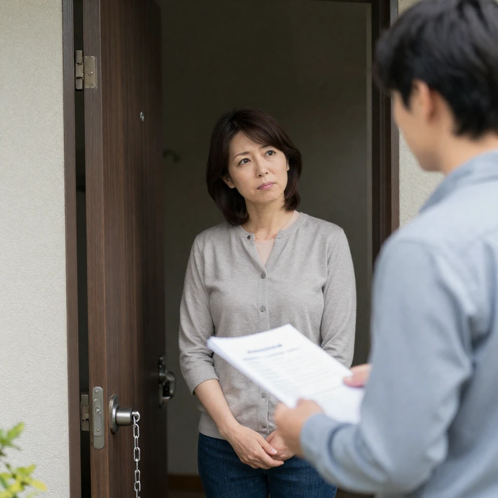 突然の訪問販売に警戒
