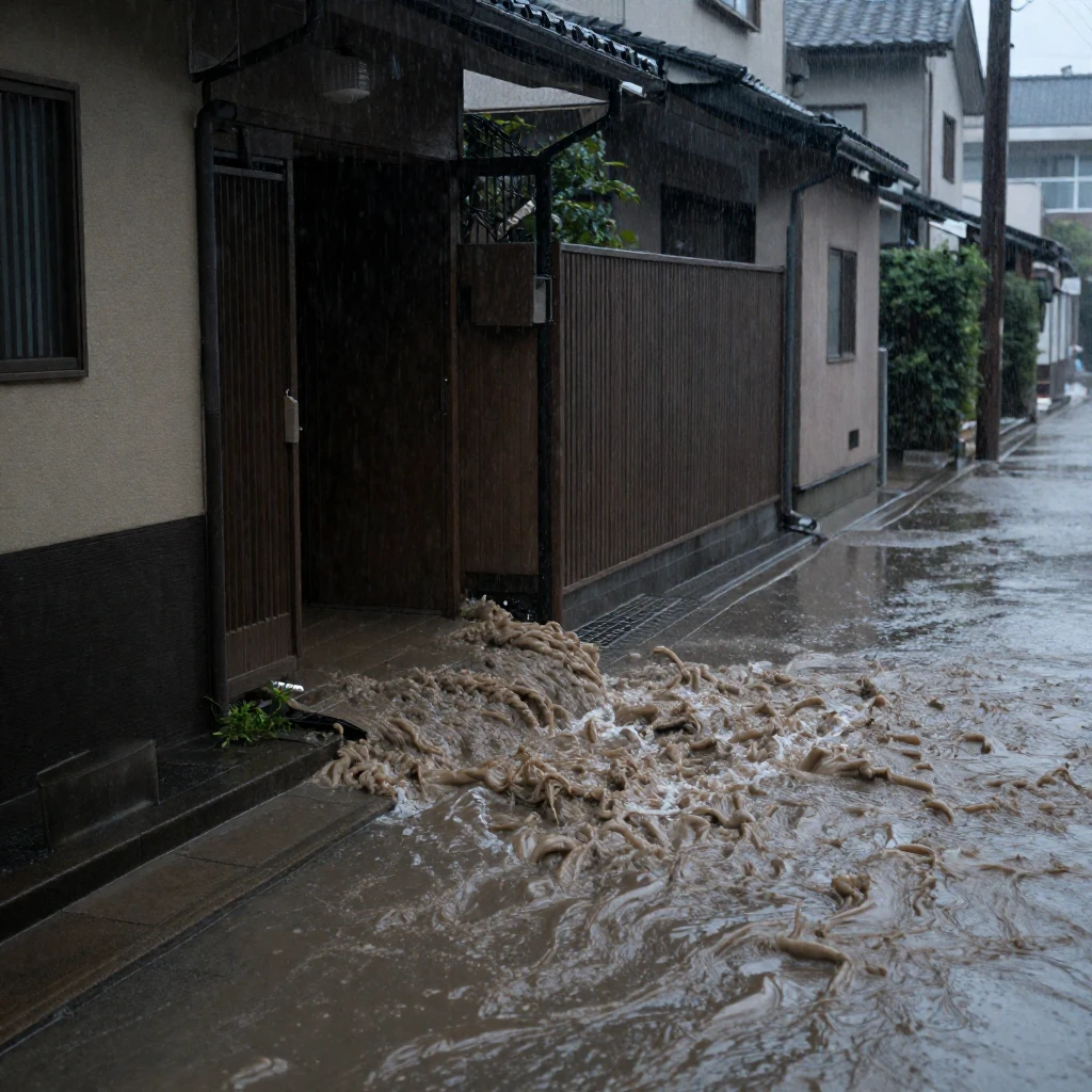 雨の日に多発する下水の逆流