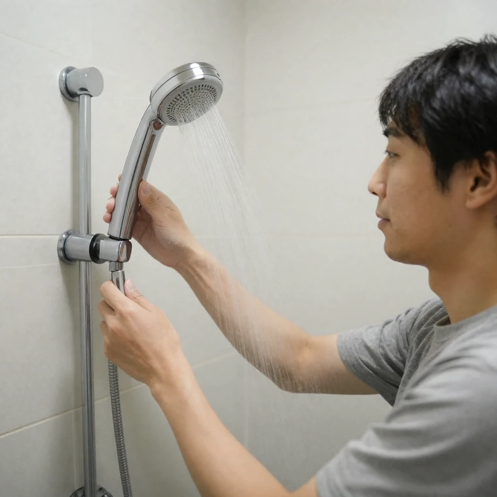シャワーの水圧変更の方法
