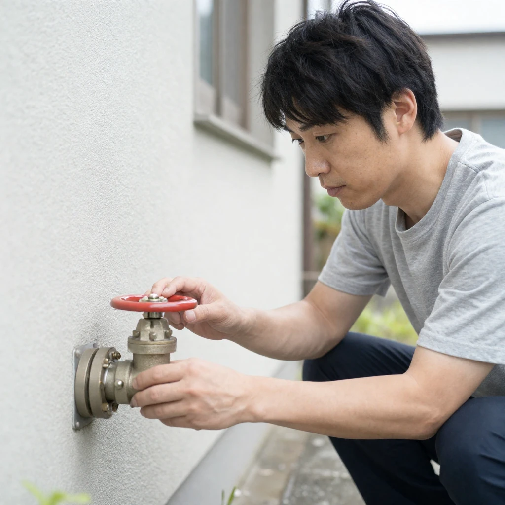 まずは水の供給を止める